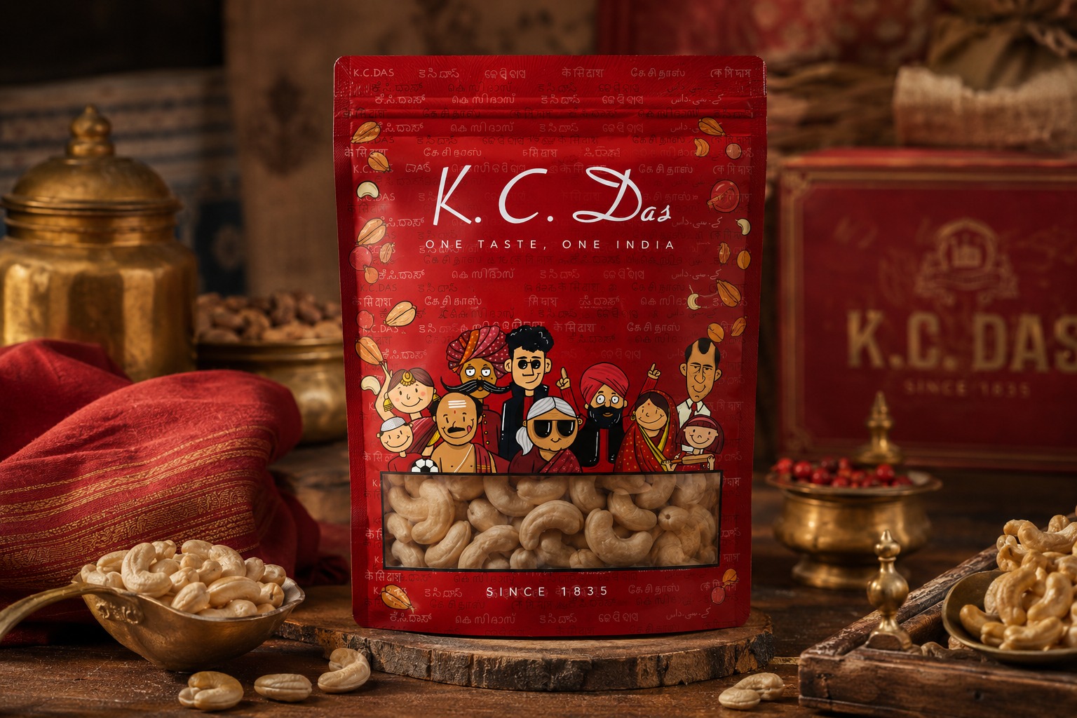 K.C. Das dry fruits and nuts packaging